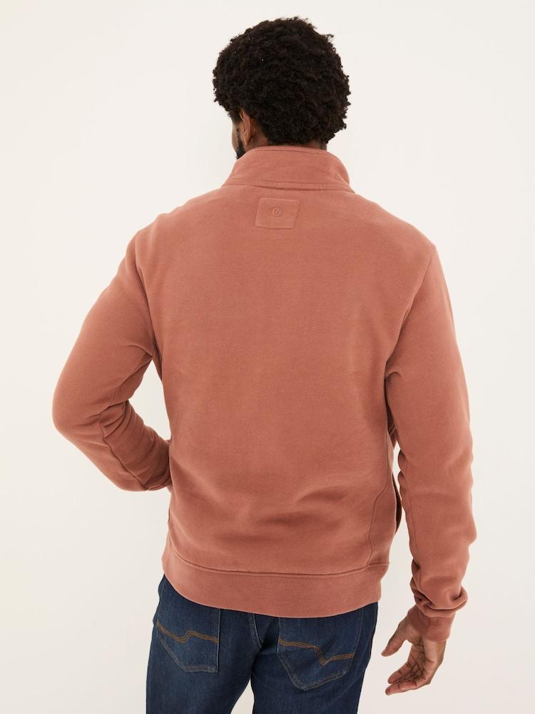 Fat Face Brooke Rust Brown Half Neck Sweatshirt