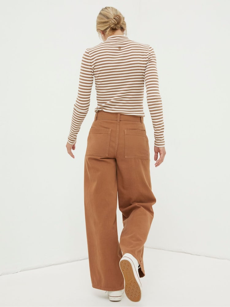 Fat Face Brown Bodi Belted Drape Trousers
