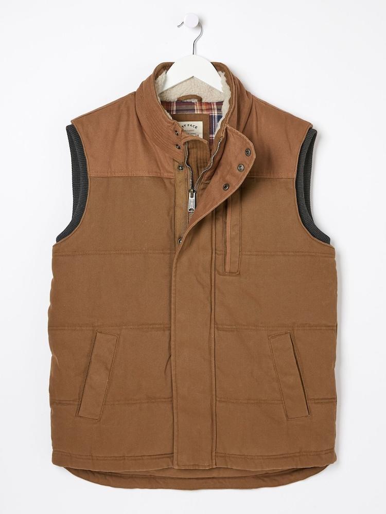 fat face Brown Canvas Gilet