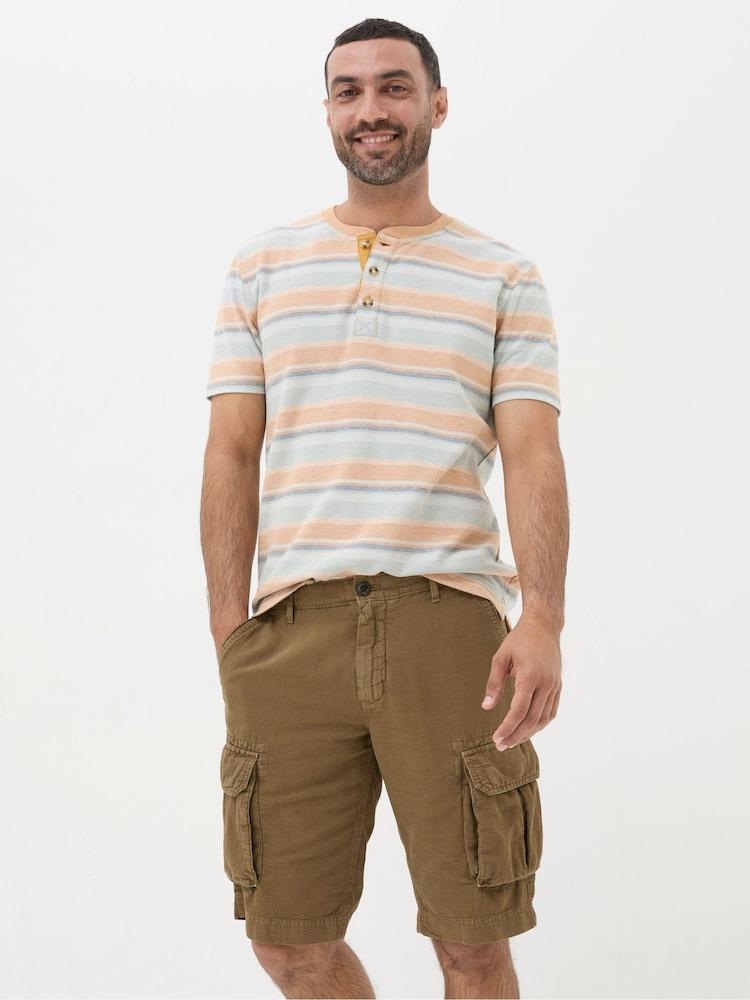 Fat Face Brown Cotton Linen Cargo Shorts