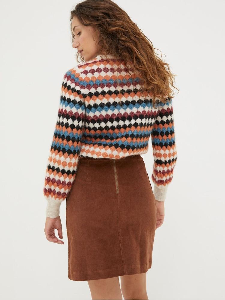 Fat Face Brown Eliza Cord Skirt
