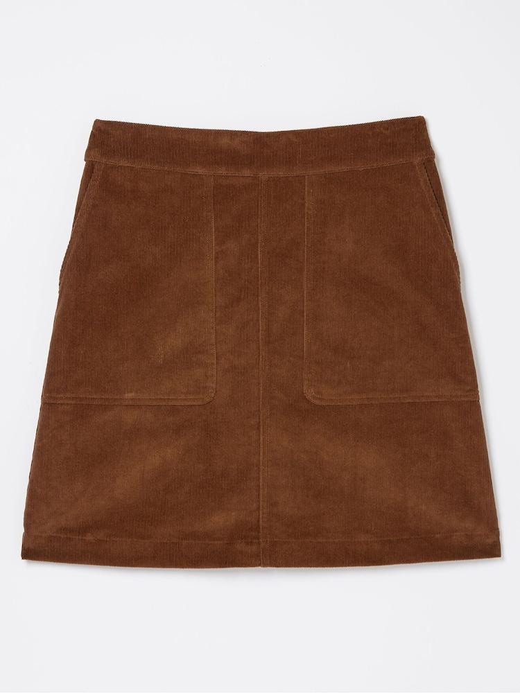 fat face Brown Eliza Cord Skirt