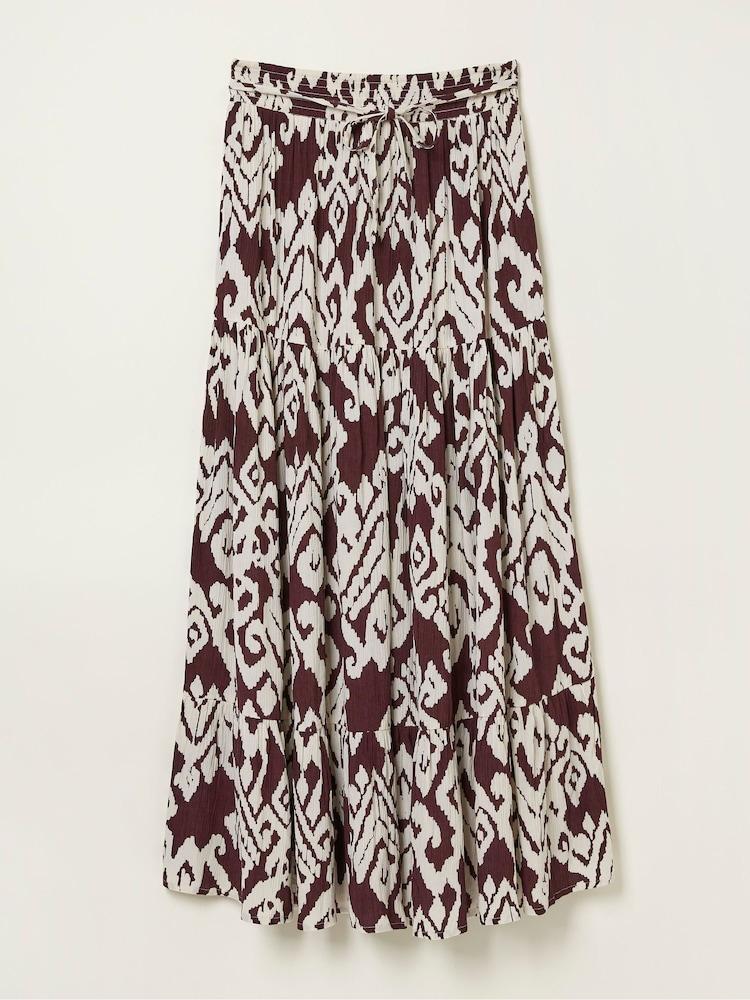 fat face Brown Jayla Bold Ikat Maxi Skirt