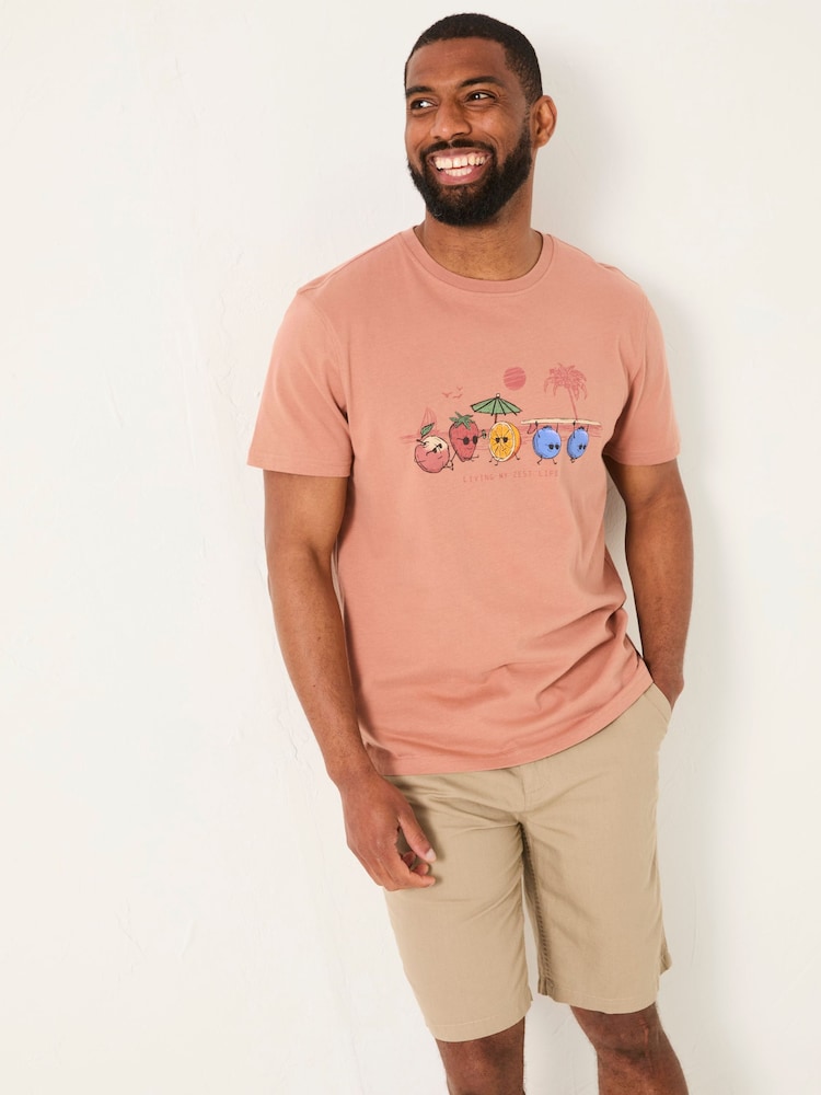 Fat Face Brown Living The Zest Life Tshirt