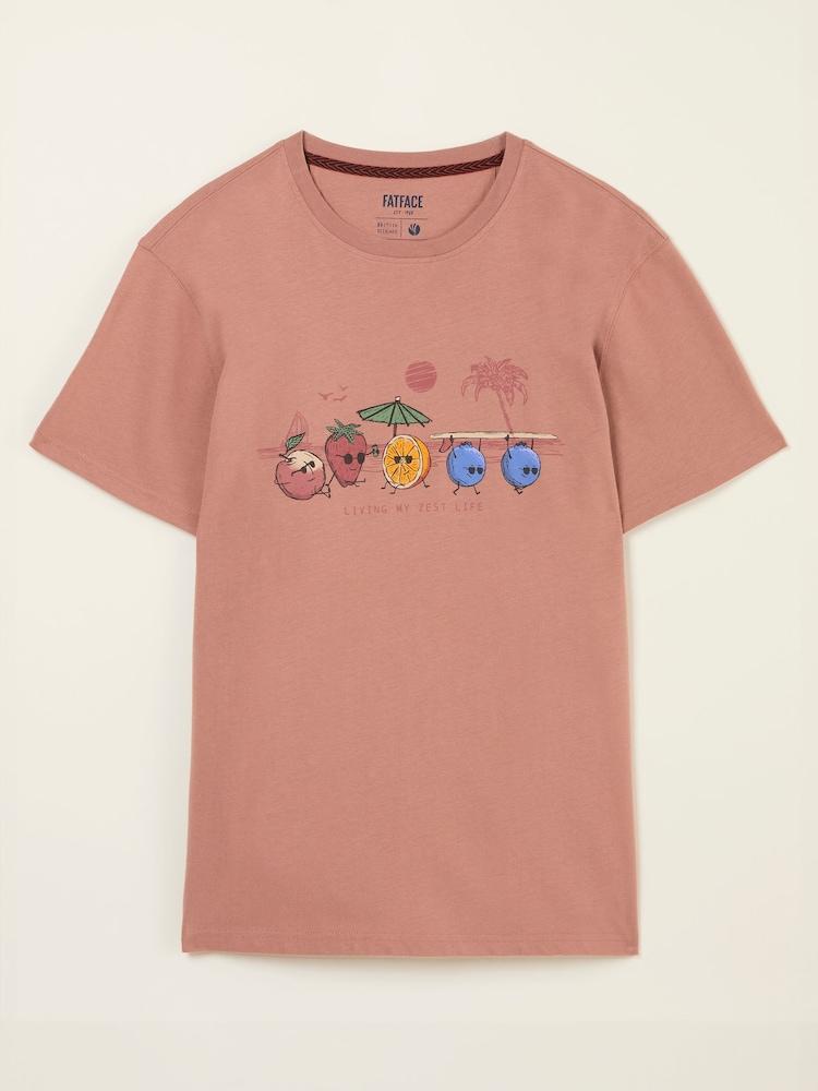 fat face Brown Living The Zest Life Tshirt