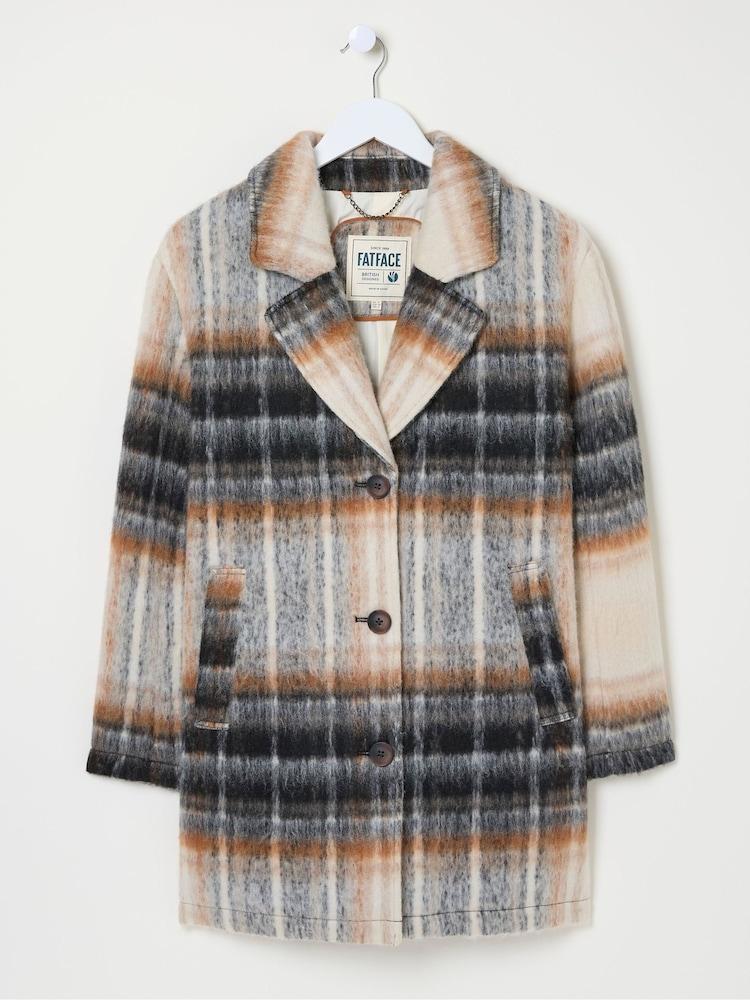 fat face Brown Marin Wool Blend Coat