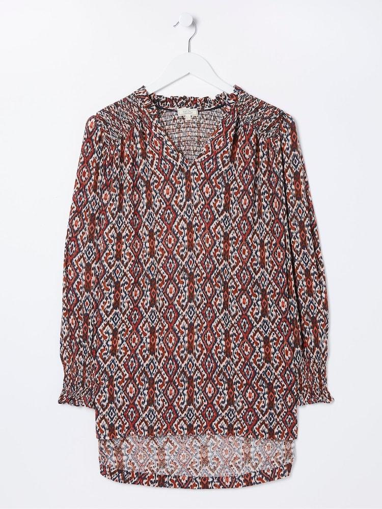 fat face Brown Patsy Ikat Geo Tunic