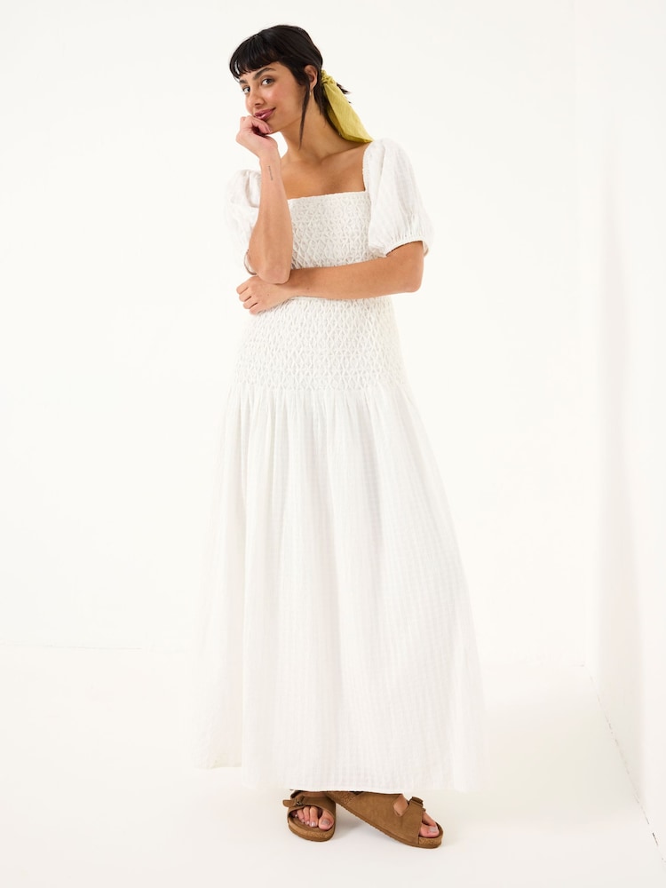 Fat Face Bryn White Beeble Dress