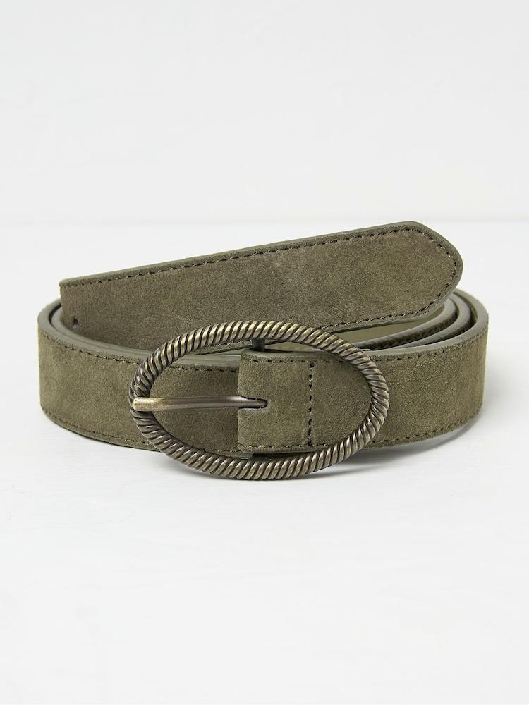 Fat Face Buckle Green Interest Belt
