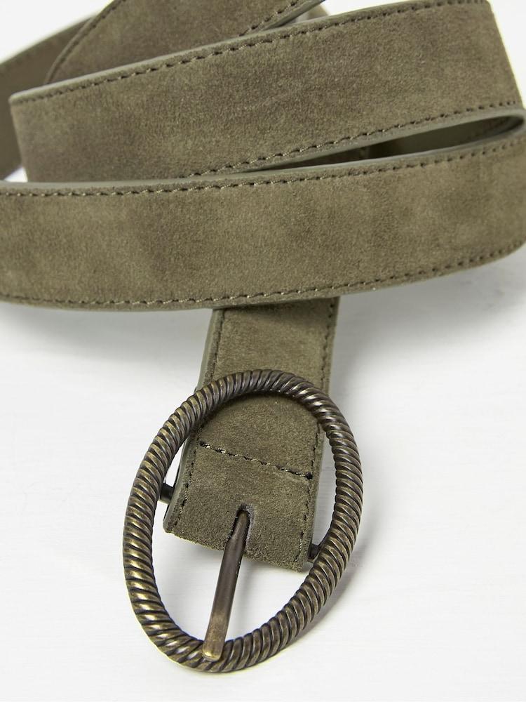 Fat Face Buckle Green Interest Belt