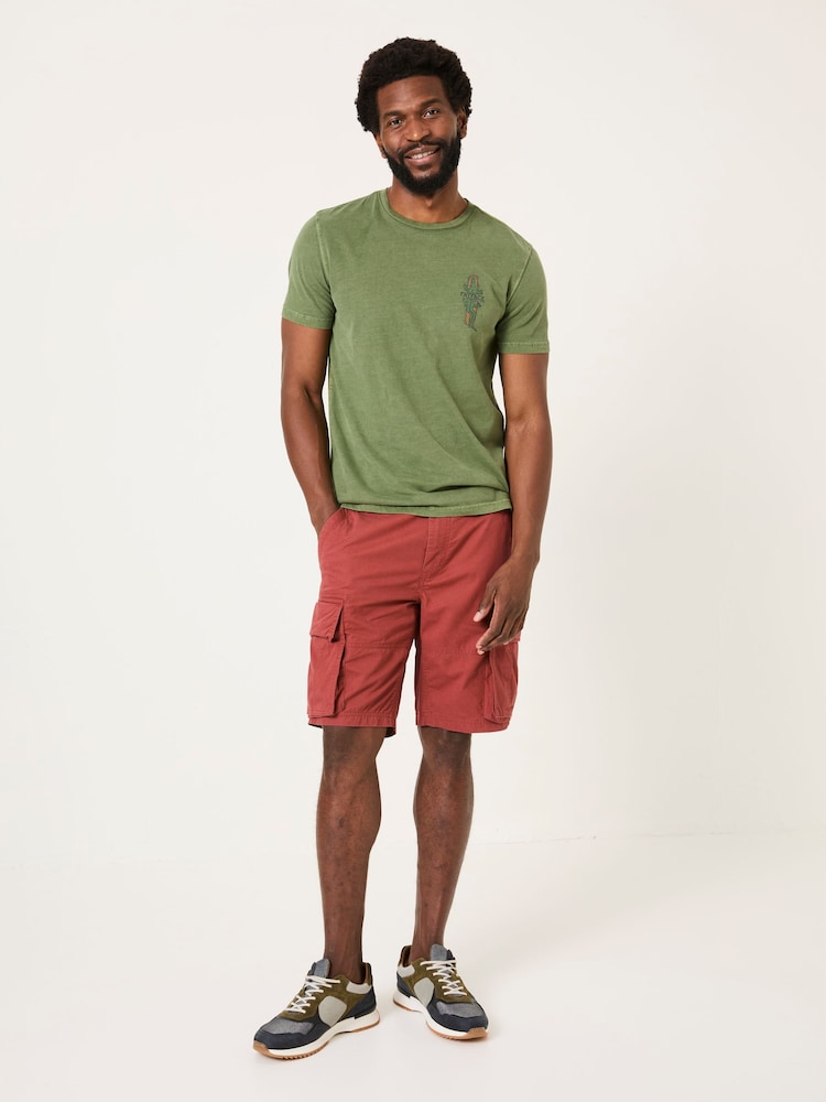 Fat Face Bude Dark Red Cargo Shorts