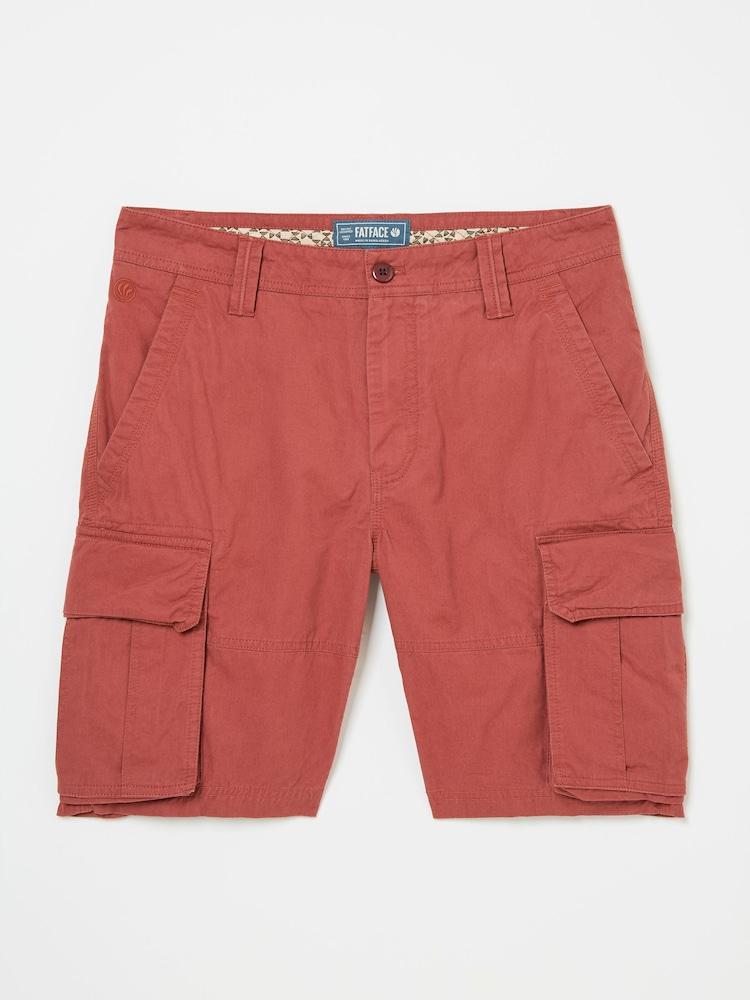 fat face Bude Dark Red Cargo Shorts