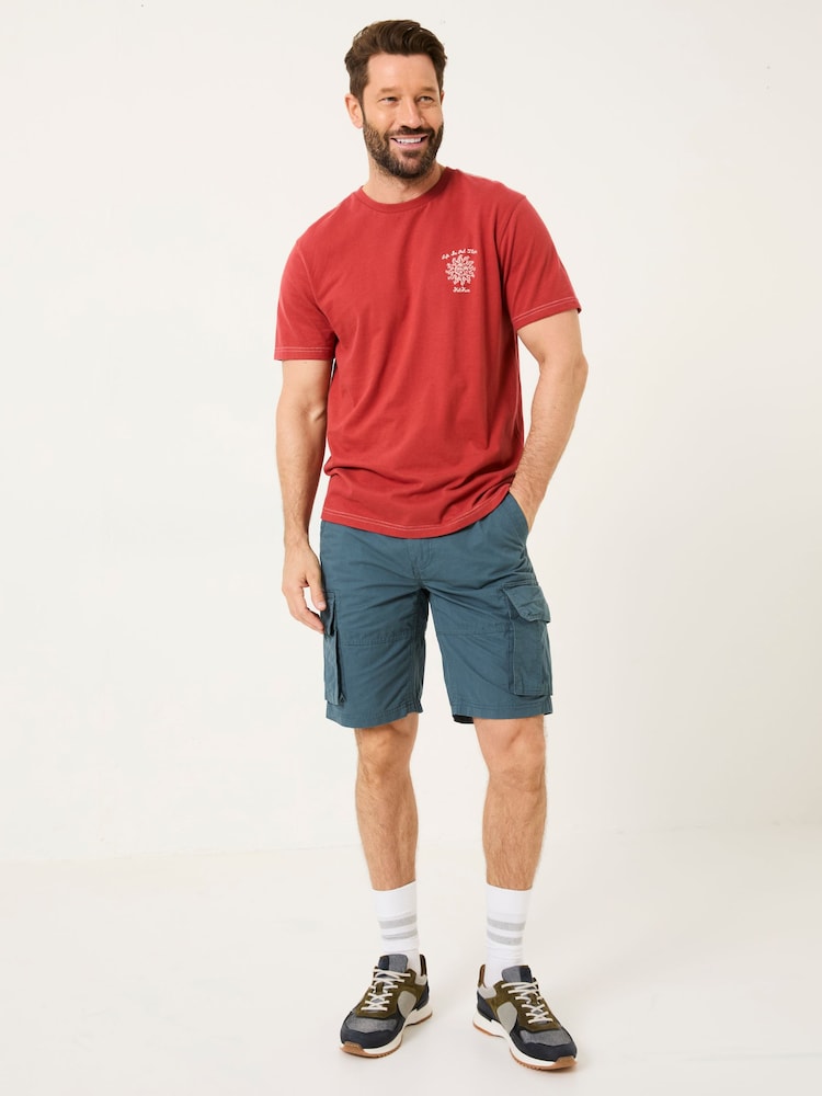 Fat Face Bude Dark Teal Blue Cargo Shorts
