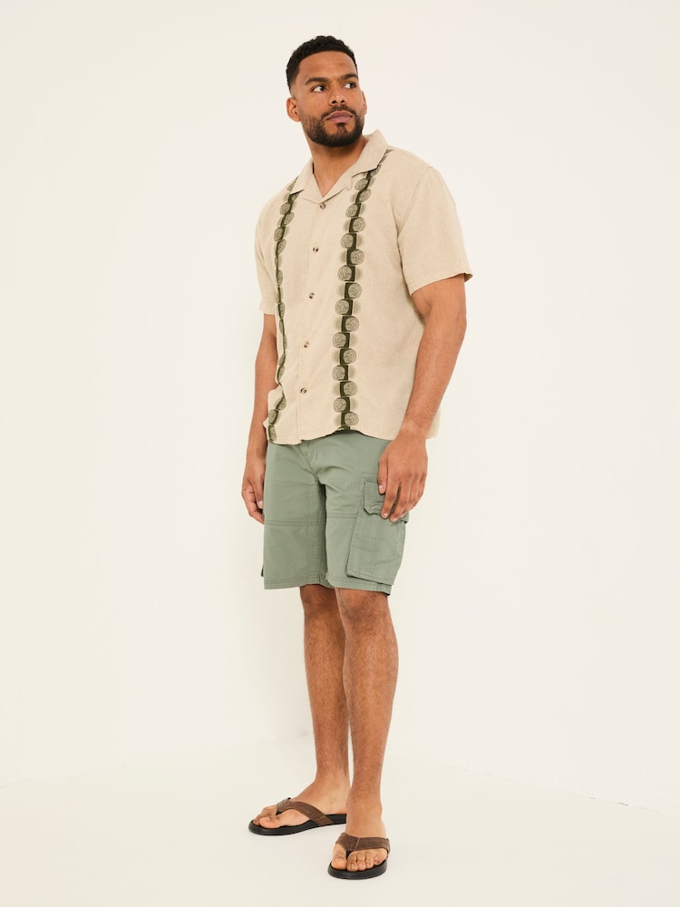 Fat Face Bude Green Cargo Shorts