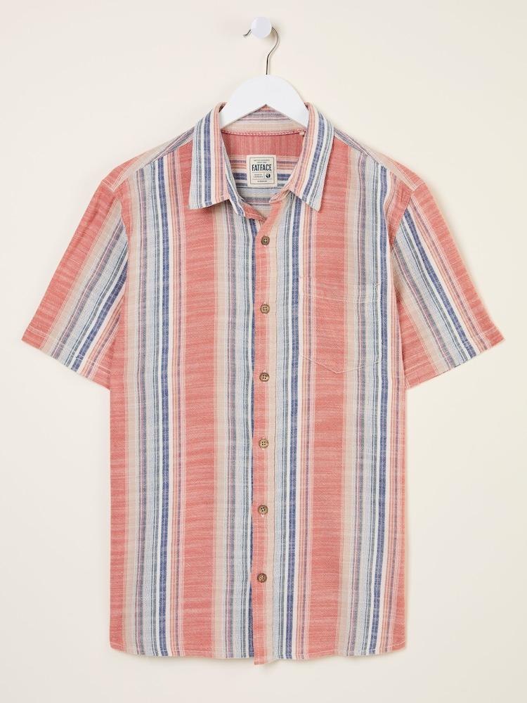 fat face Bude Pink Short Sleeve Stripe Shirt