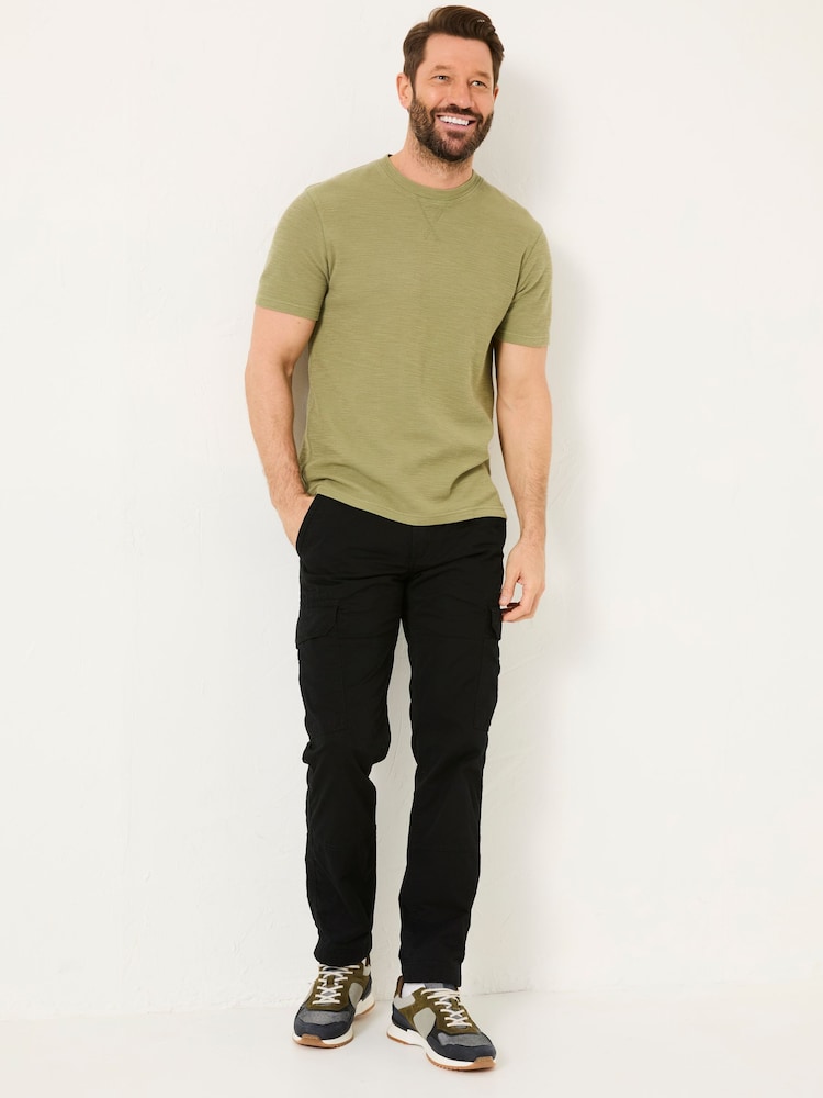Fat Face Bude Washed Black Cargo Trousers