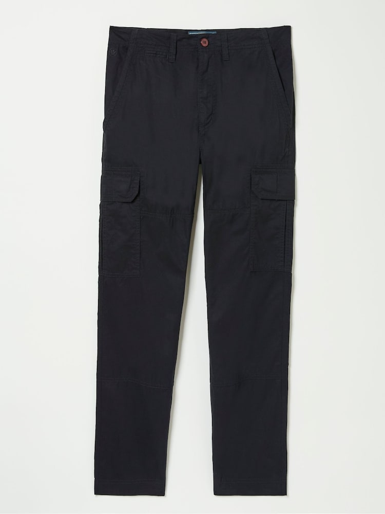 fat face Bude Washed Black Cargo Trousers