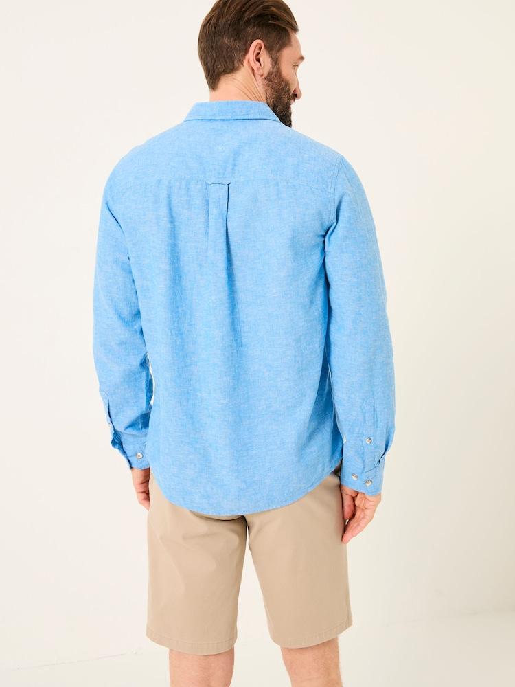Fat Face Bugle Bright Blue Linen Cotton Shirt