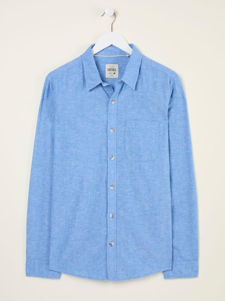 fat face Bugle Bright Blue Linen Cotton Shirt
