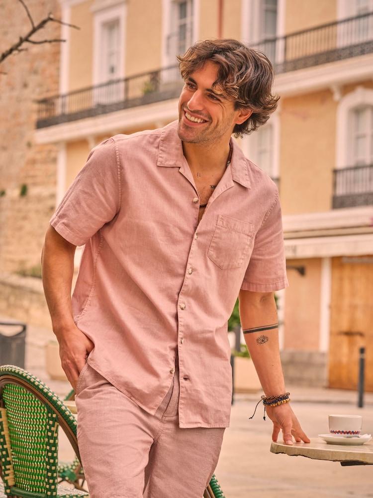 Fat Face Bugle Dusky Pink Linen Cotton Shirt