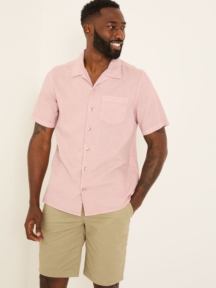 Fat Face Bugle Dusky Pink Linen Cotton Shirt