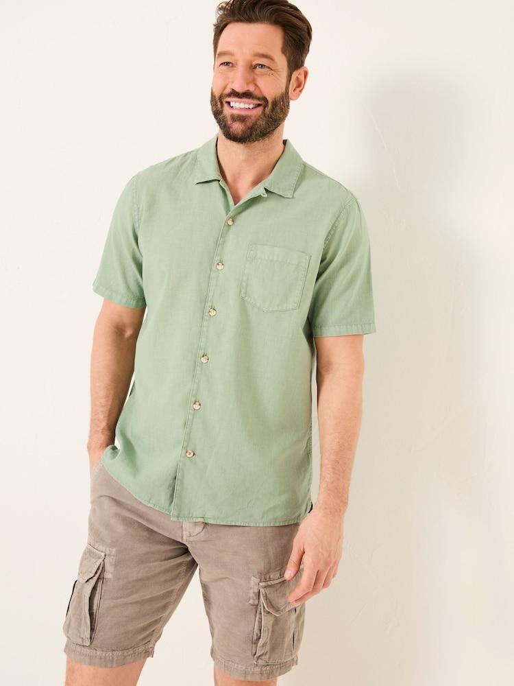 Fat Face Bugle Green Linen Cotton Shirt
