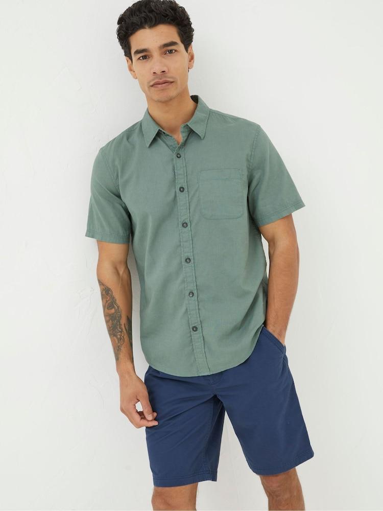 Fat Face Bugle Green Linen Cotton Shirt