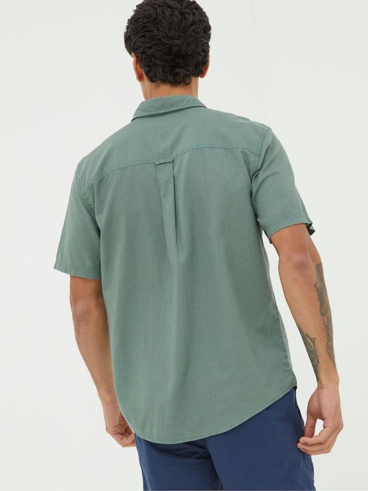 Fat Face Bugle Green Linen Cotton Shirt