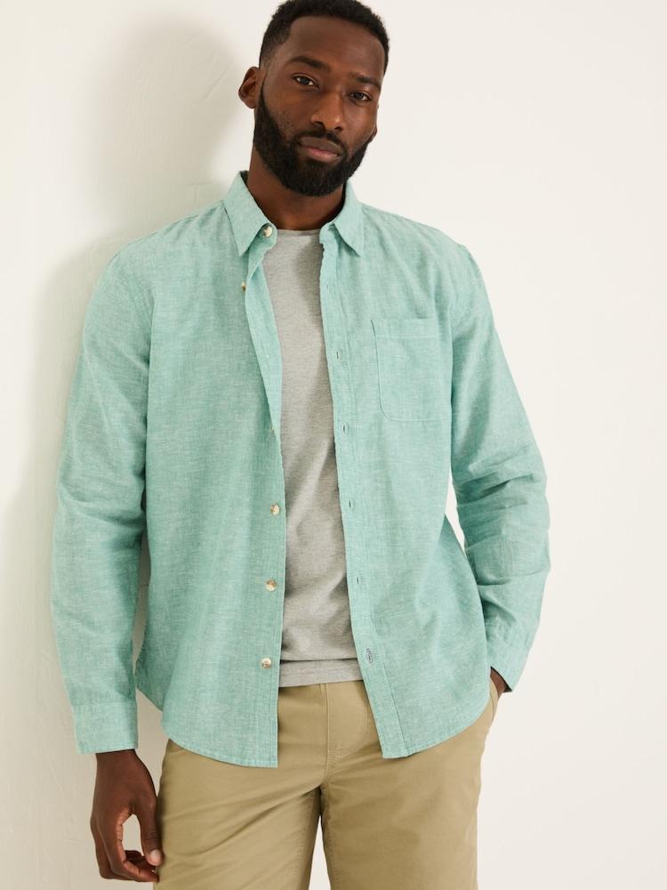 Fat Face Bugle Light Teal Linen Cotton Shirt