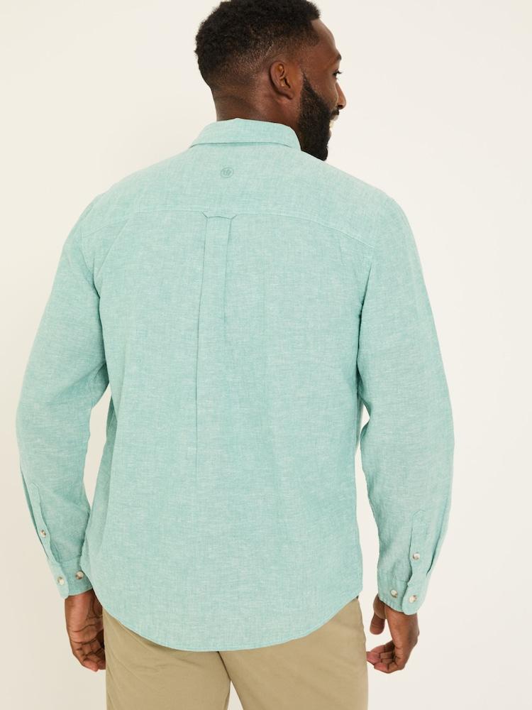 Fat Face Bugle Light Teal Linen Cotton Shirt