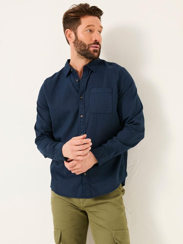 Fat Face Bugle Navy Linen Cotton Shirt