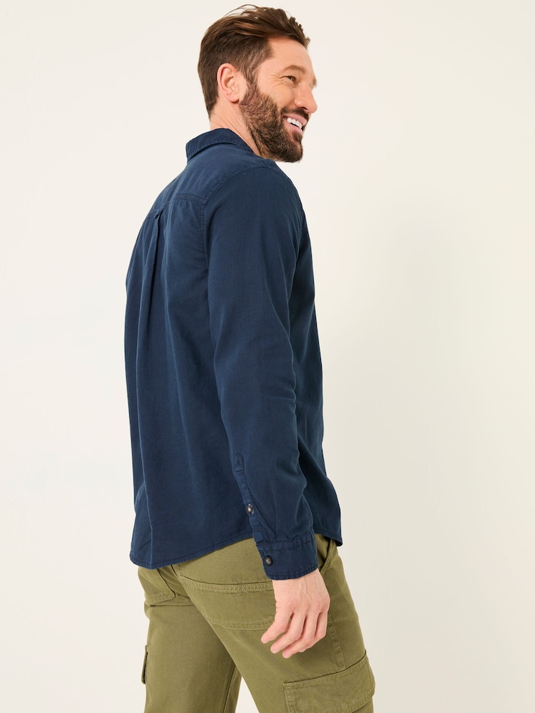 Fat Face Bugle Navy Linen Cotton Shirt