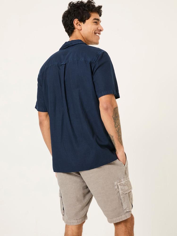 Fat Face Bugle Navy Linen Cotton Shirt