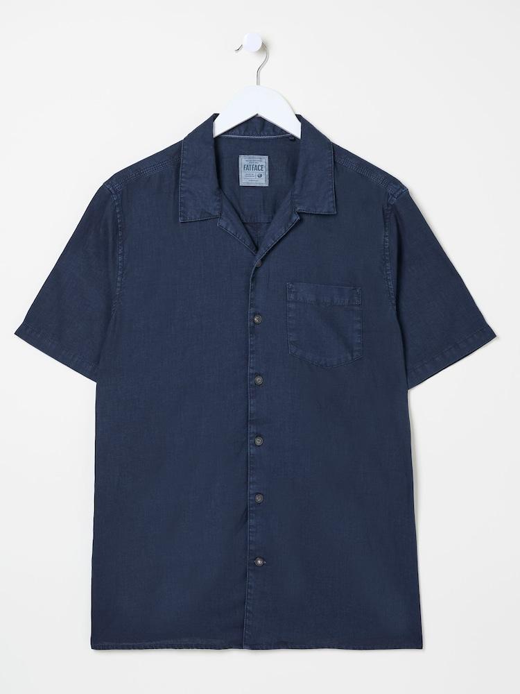 fat face Bugle Navy Linen Cotton Shirt
