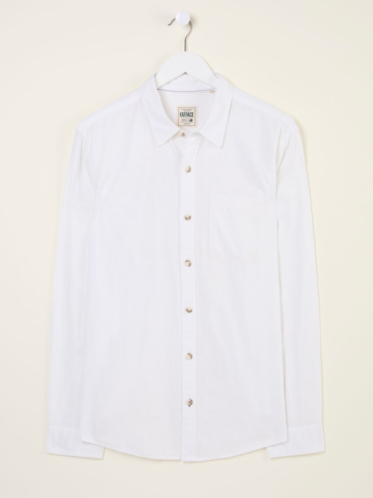 fat face Bugle White Linen Cotton Shirt