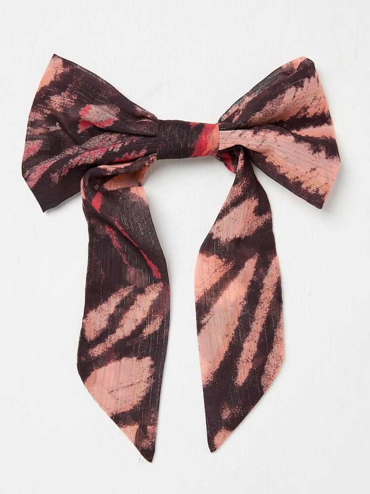 Fat Face Burgundy Red Copper & Black Hair Bow