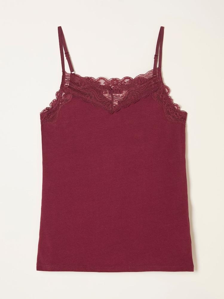 fat face Burgundy Red Lace Vest