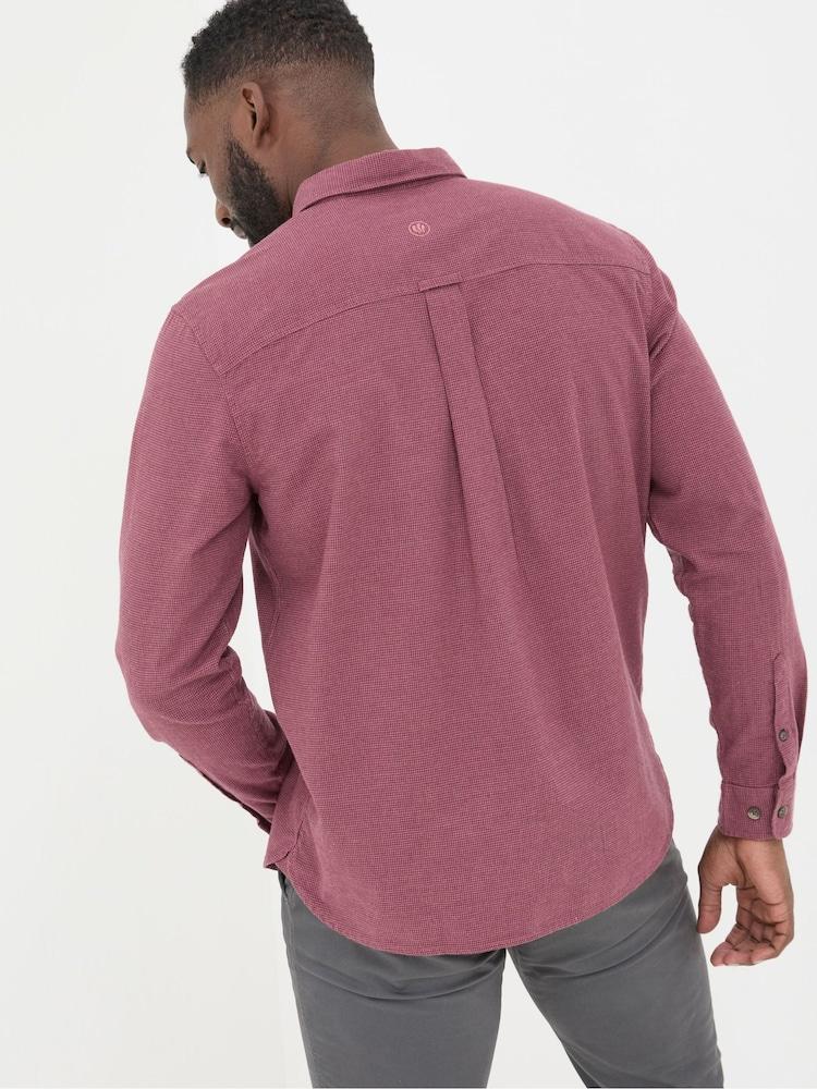 Fat Face Burgundy Red Tadlow Puppytooth Shirt