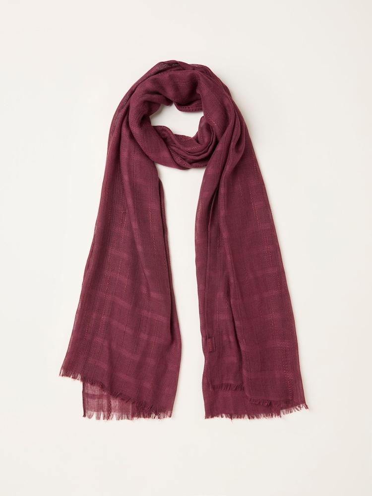 Fat Face Burgundy Red Textured Lightweight Scarf