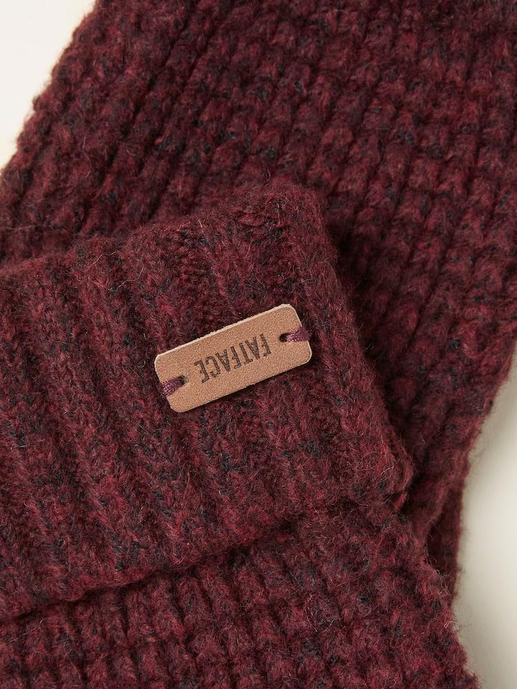 Fat Face Burgundy Red Waffle Gloves