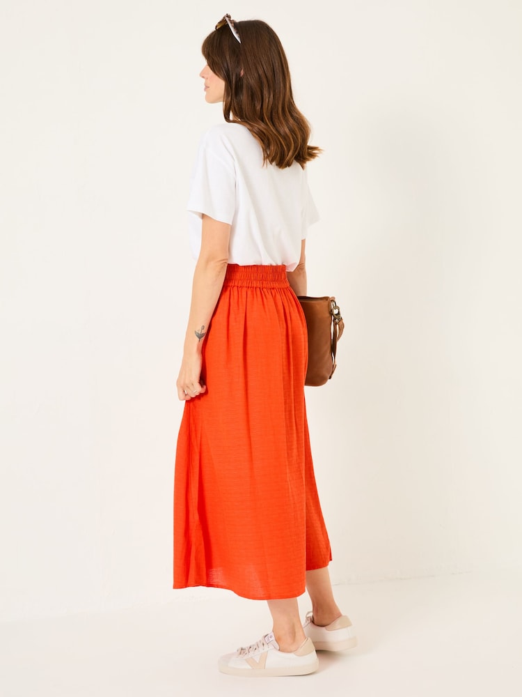 Fat Face Burnt Orange Juni Midi Skirt