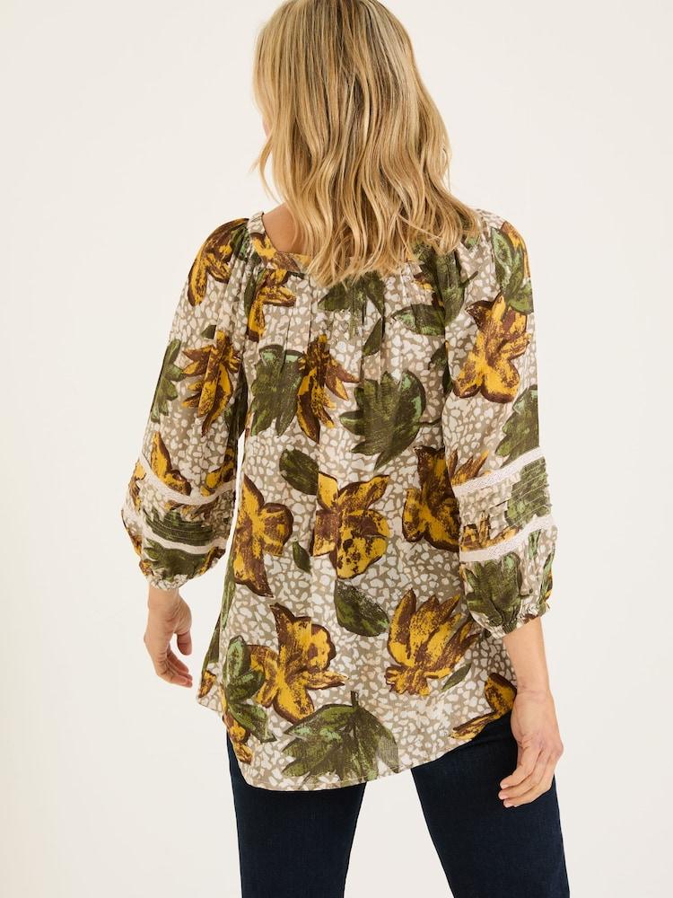 Fat Face Caitlin Natural Wilding Leaves Tunic