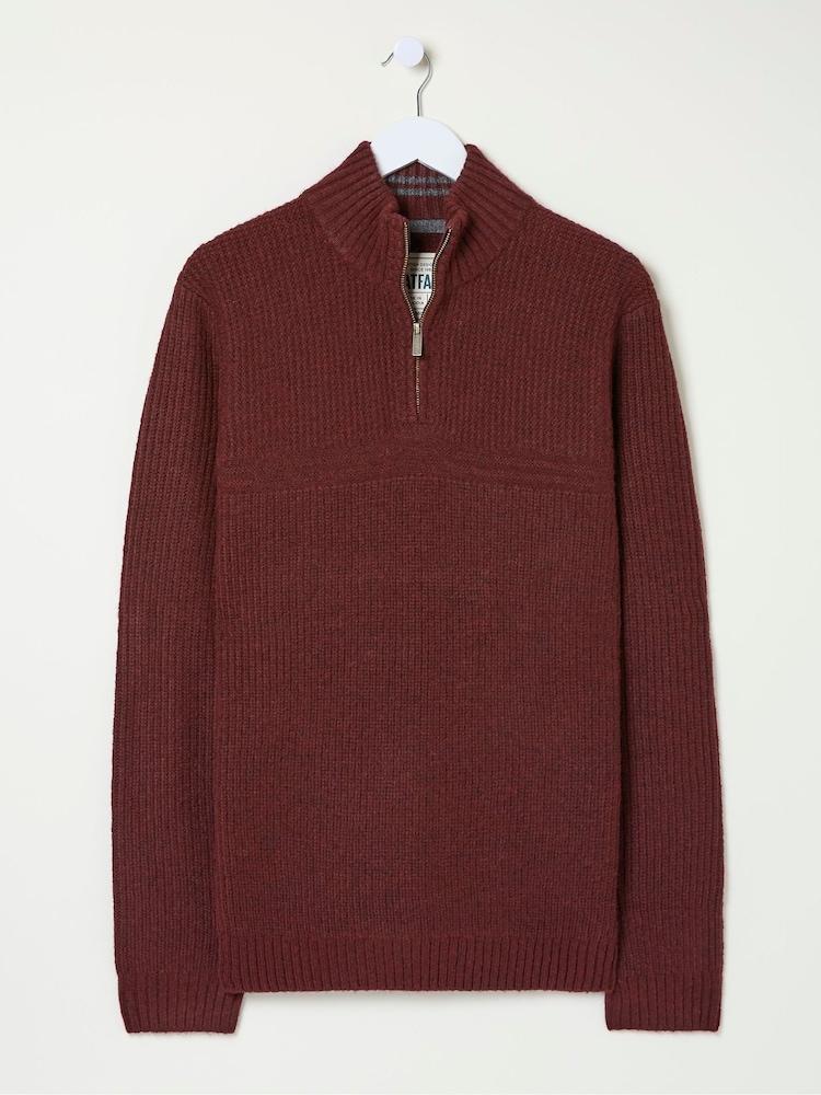 fat face Calder Burgundy Red Half Neck Jumper