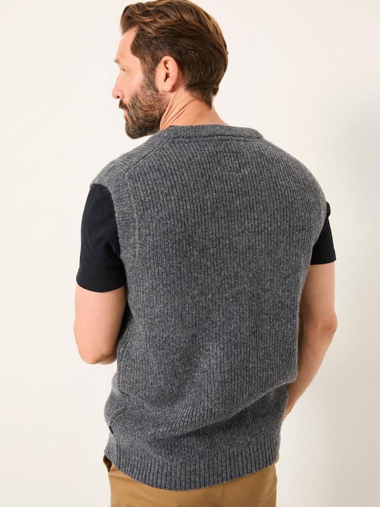 Fat Face Calder Charcoal Grey V-Neck Knitted Tank