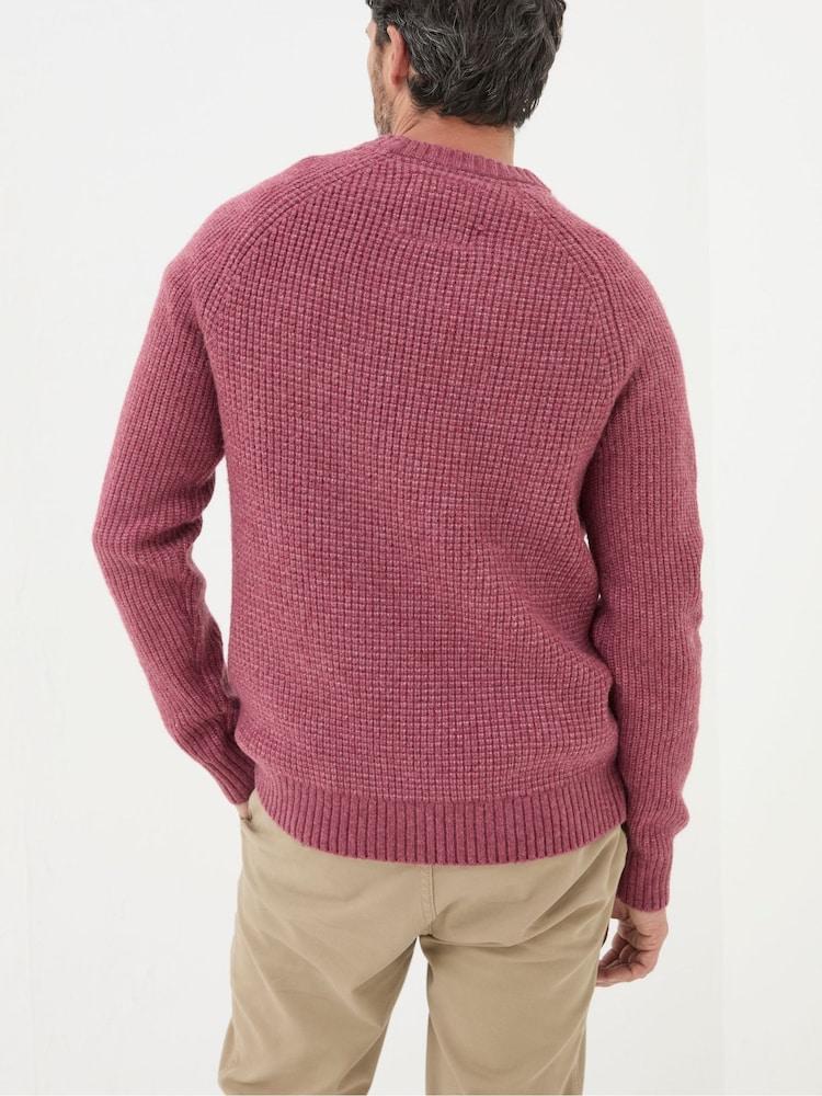 Fat Face Calder Dark Pink Crew Neck Jumper