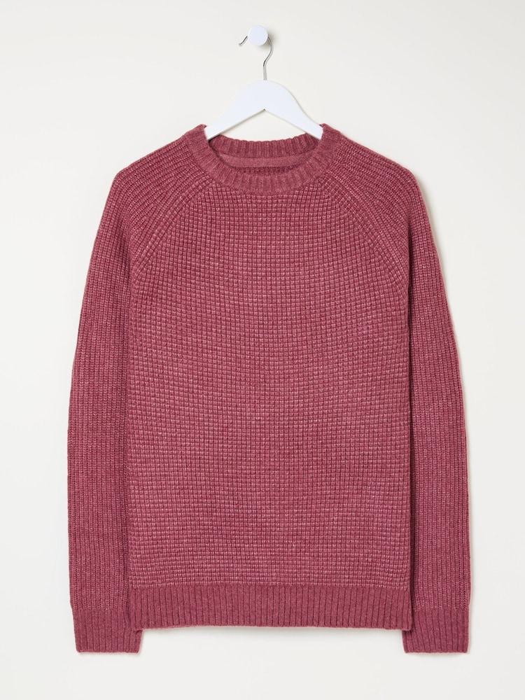 fat face Calder Dark Pink Crew Neck Jumper