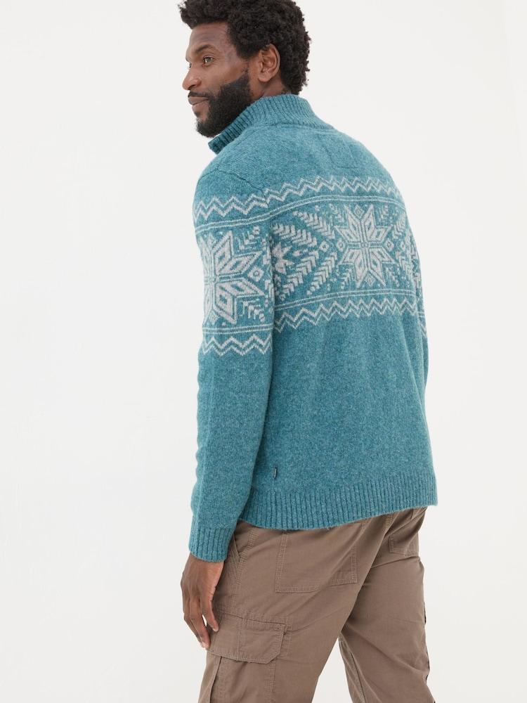 Fat Face Calder Light Blue Half Neck Jumper