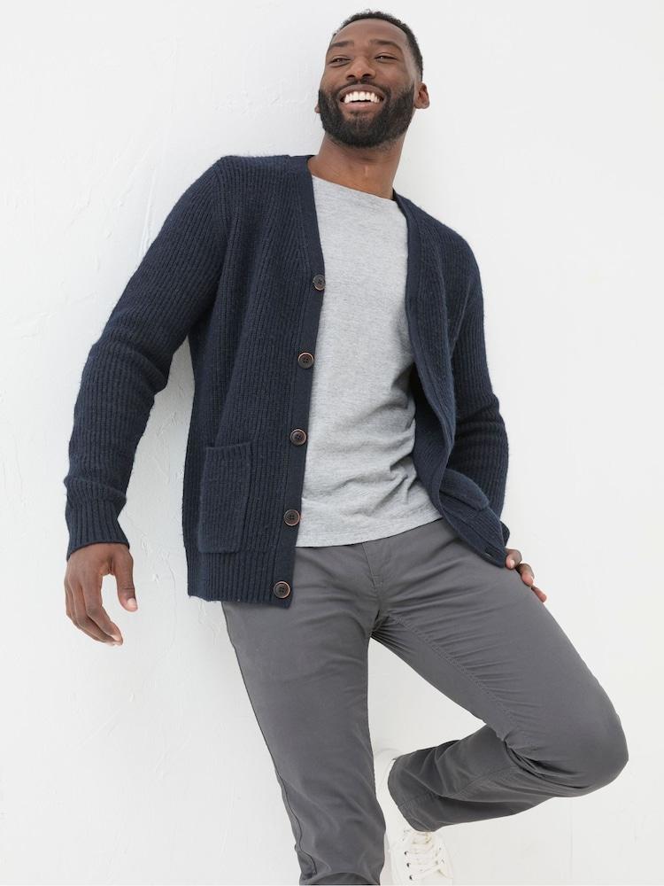 Fat Face Calder Navy Cardigan