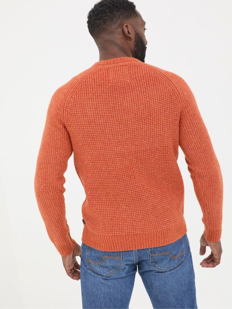 Fat Face Calder Orange Crew Neck Jumper