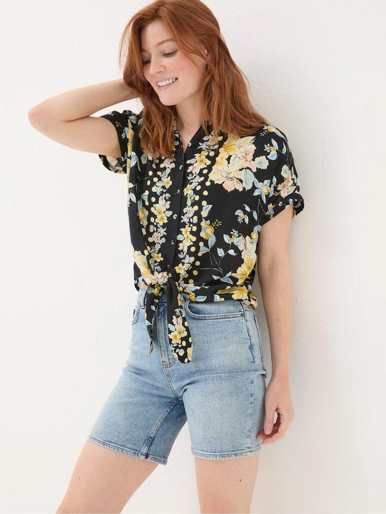 Fat Face Cali Black Citrus Floral Shirt